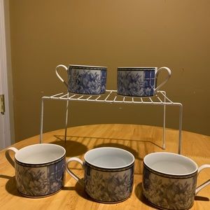 Five Coventry Fine Porcelain Palace Garden Coffee Cups